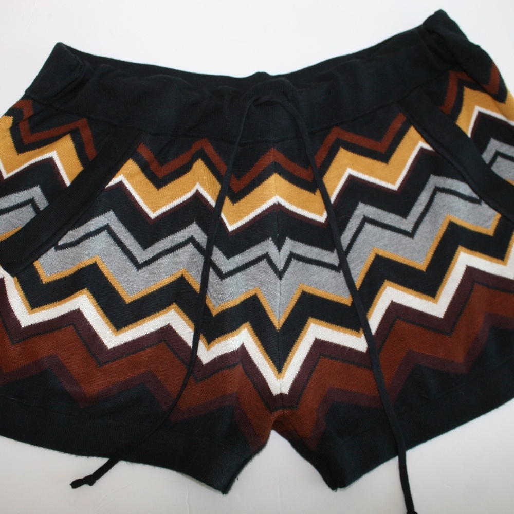 MISSONI FOR TARGET KNIT SHORTS BLACK/BROWN SIZE XL